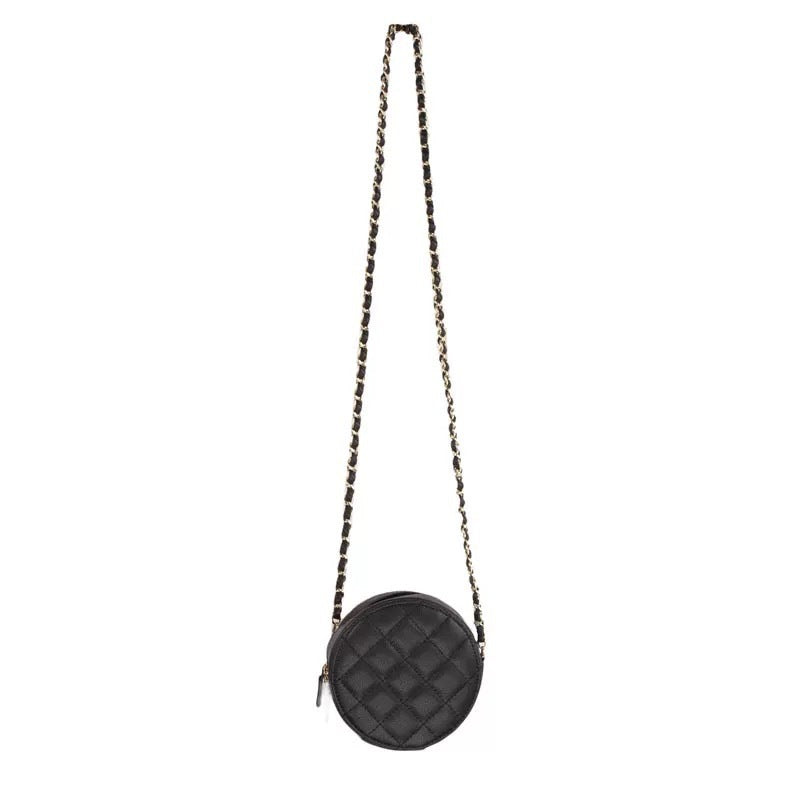 Cute mini chain diamond zipper crossbodybag, mini versatile chain women's bag, mini small round bag spring and summer