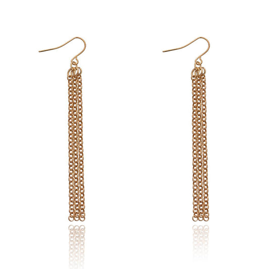 Simple Golden Chain Earrings - Stylish Minimalist Drop Earrings