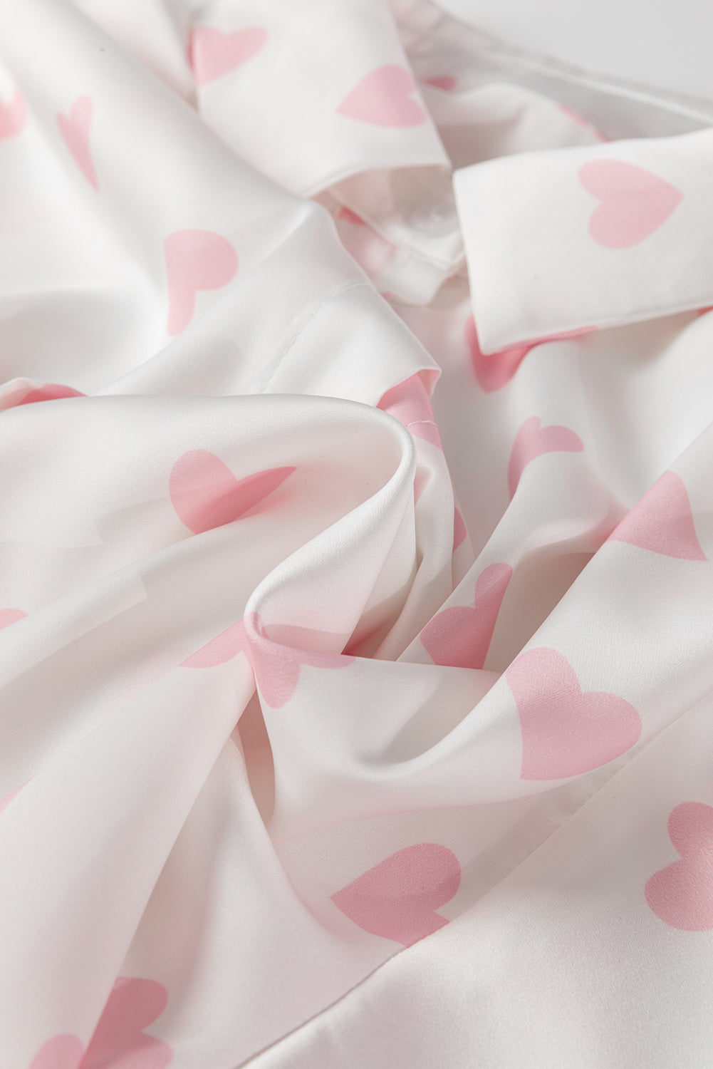 Love Heart Button-Up Drop Shoulder Shirt