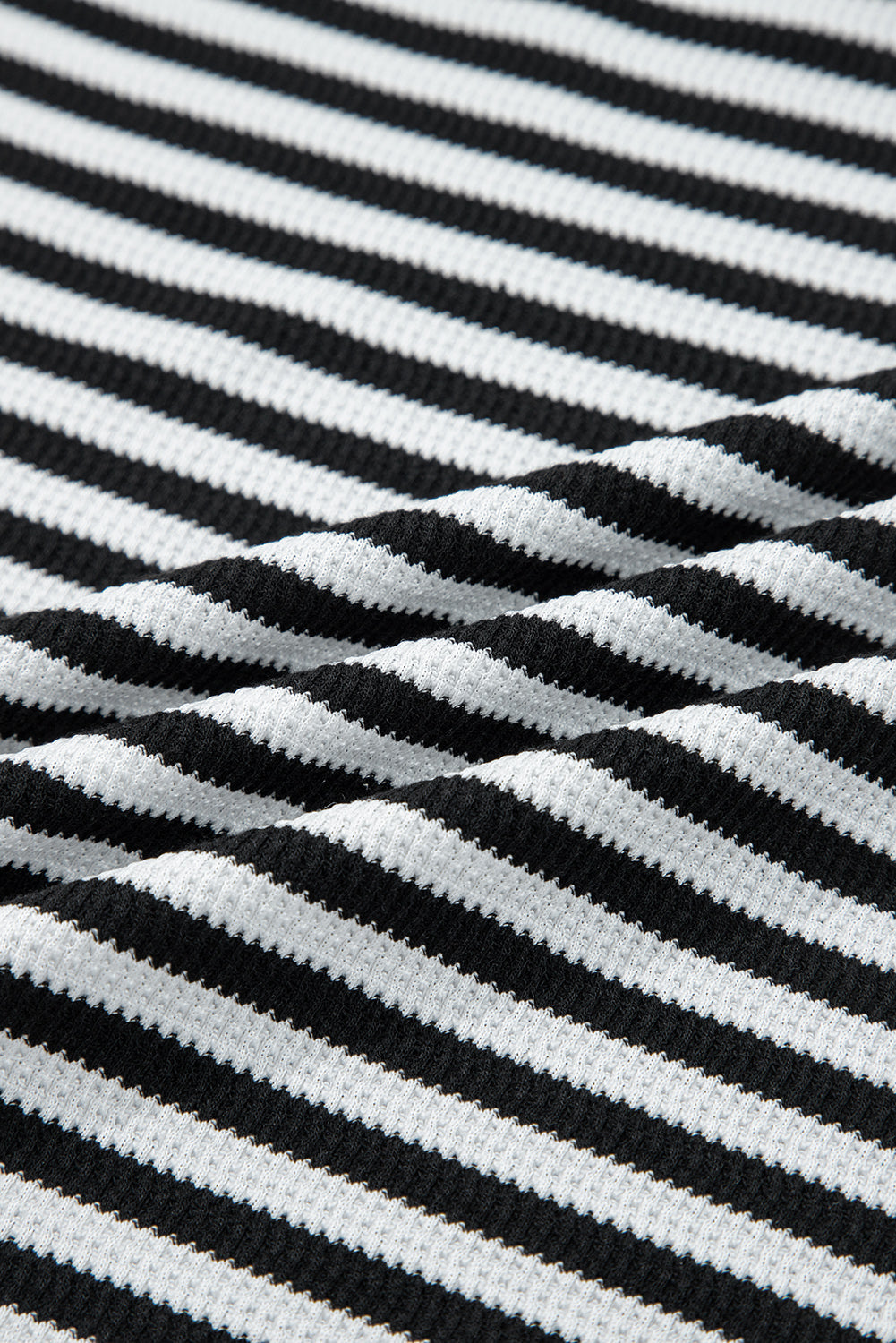 Stripe Thermal Knit Drop Shoulder Top