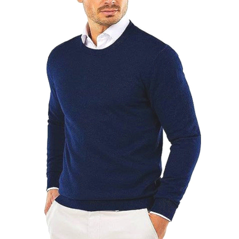Men's Crewneck Knit Sweater Slim Fit Long Sleeve