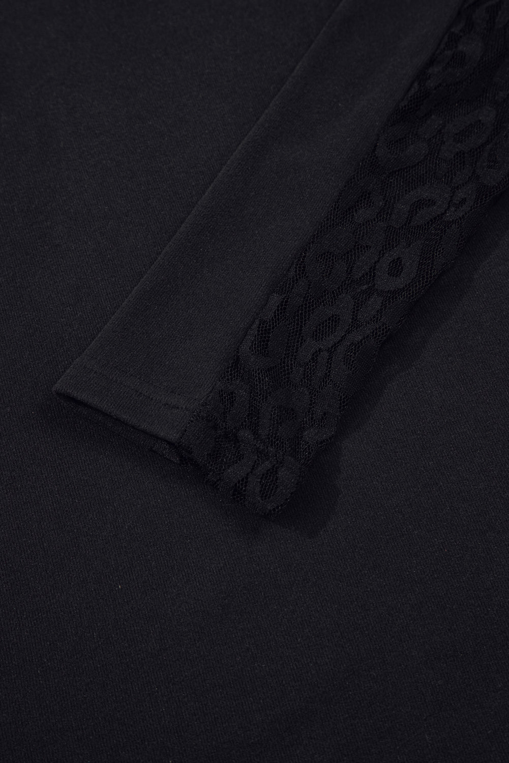 Leopard Mesh Patchwork Long Sleeve Top