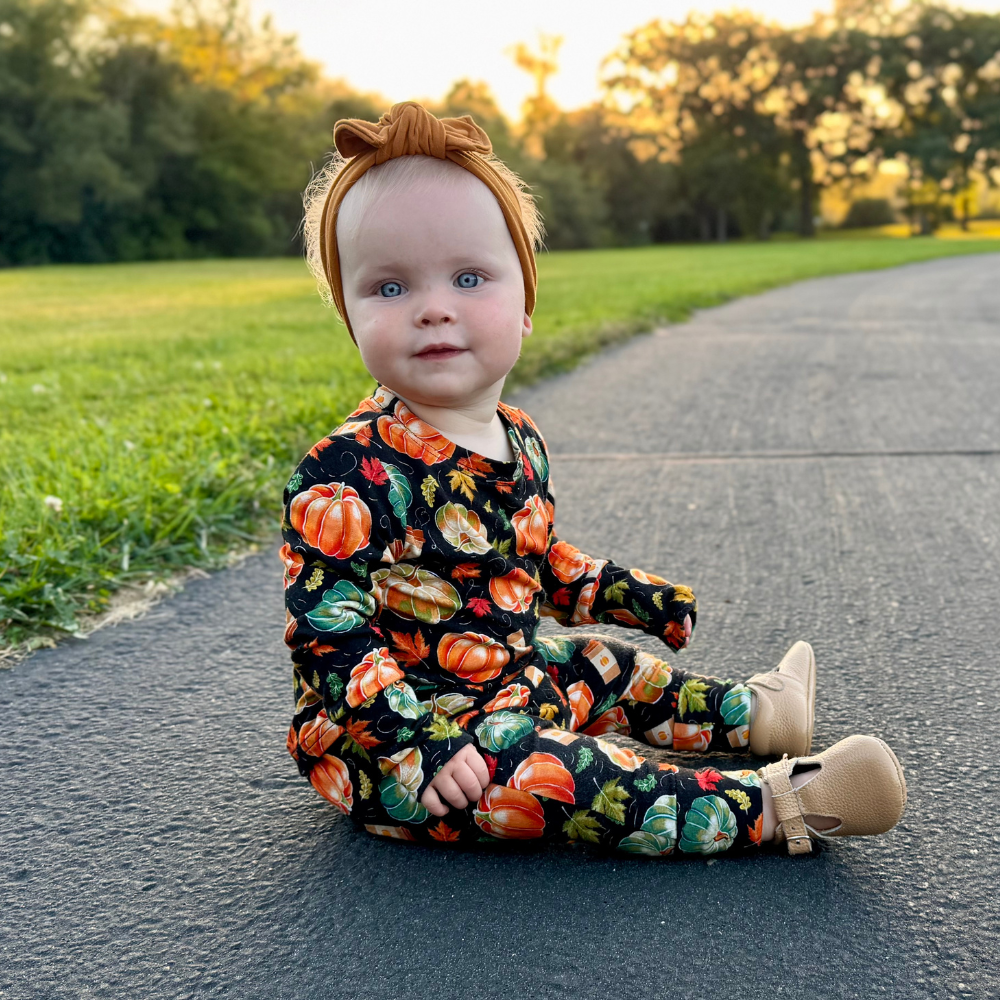 Bamboo Long Sleeve Romper in Spiced Autumn