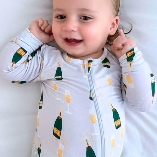 Paris Champagne Zippered Romper