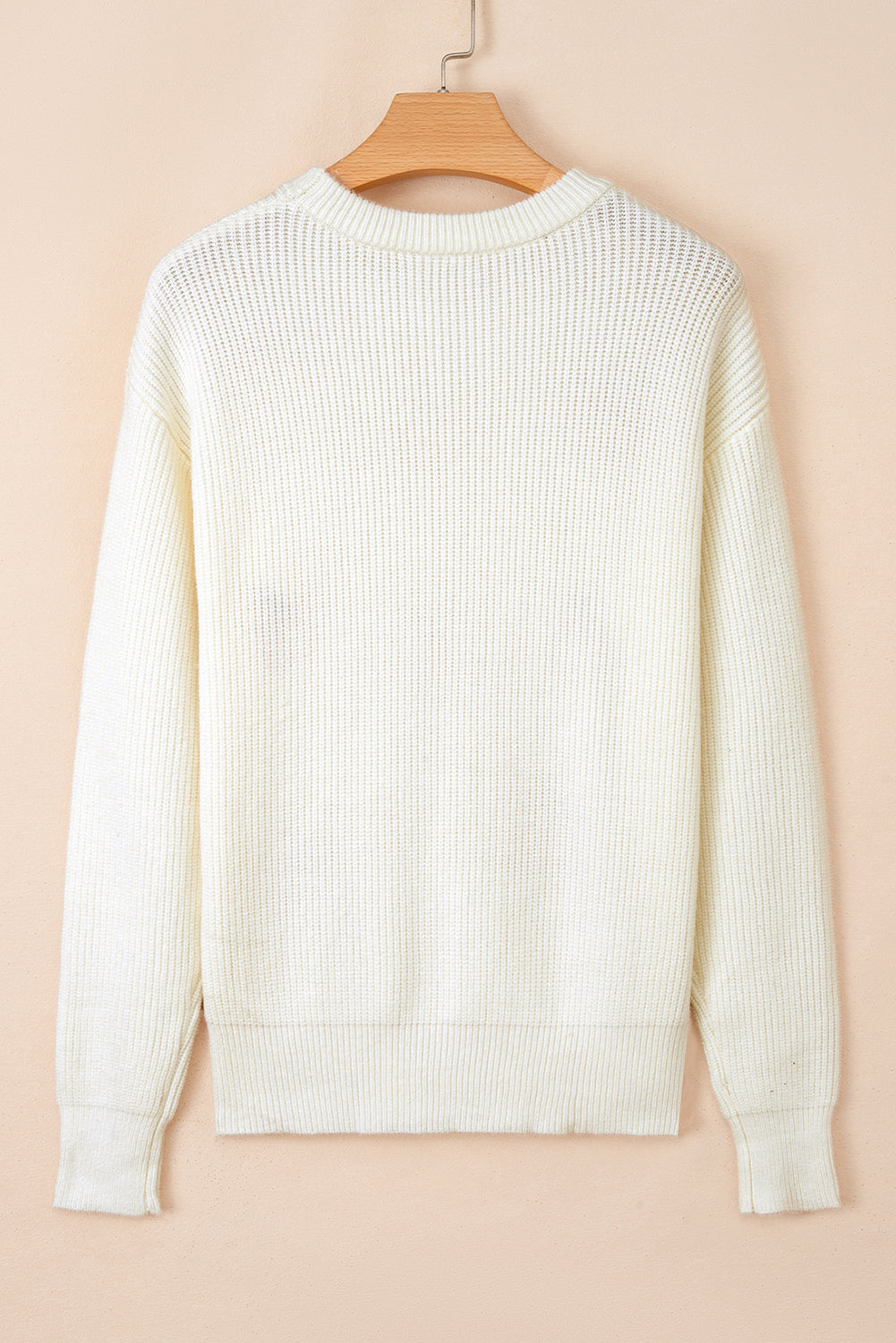 Halloween Pumpkin Embroidered Ribbed Thanksgiving Holiday Sweater