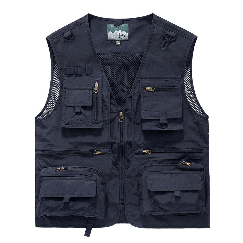 Men's Quick-Dry Mesh Outdoor Vest with Multiple Pockets