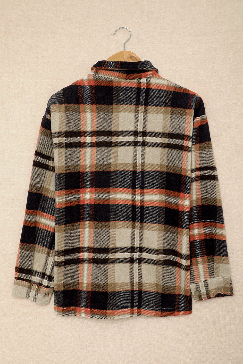 Plaid Pocketed Button Front Shacket