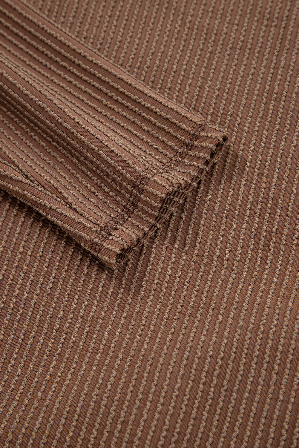 Solid Corded Knit Long Sleeve Top