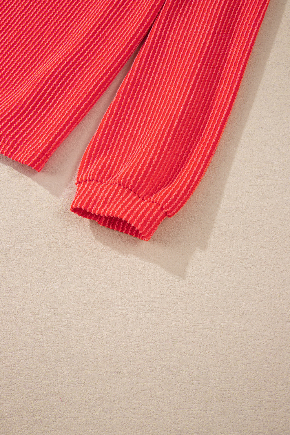 Corded Knit Long Sleeve Top and Shorts Set