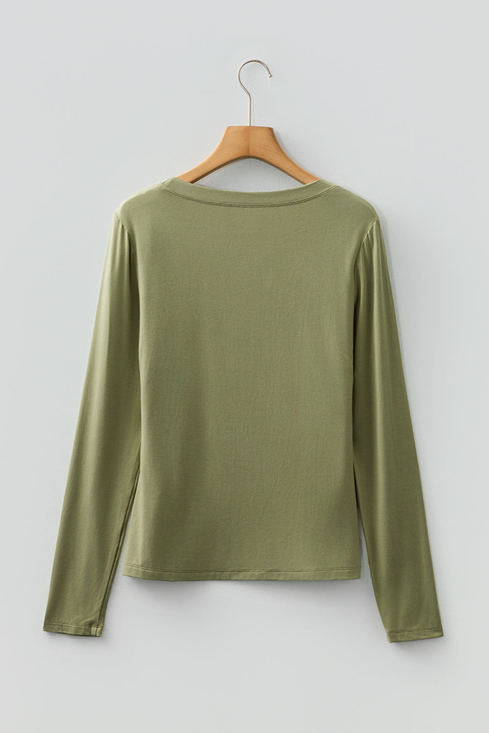 Solid Scoop Neck Long Sleeve Top
