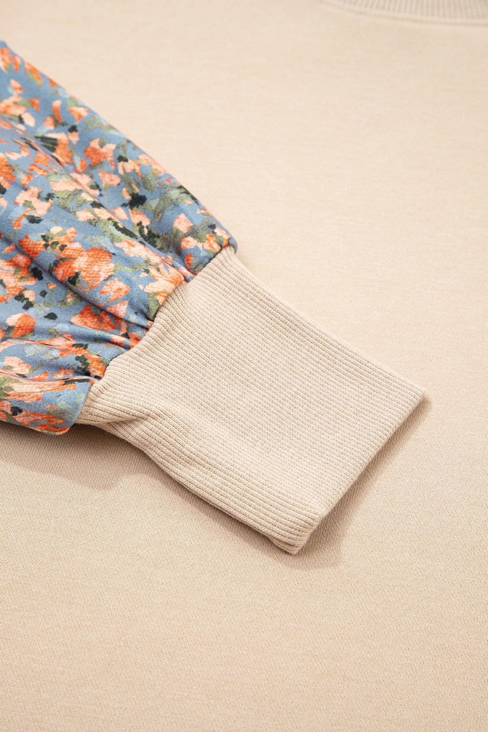 Plaid Patchwork Long Sleeve Raw Seam Sweatshirt