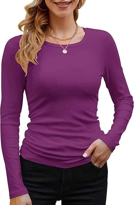 Womens Ribbed Long Sleeve T-Shirt