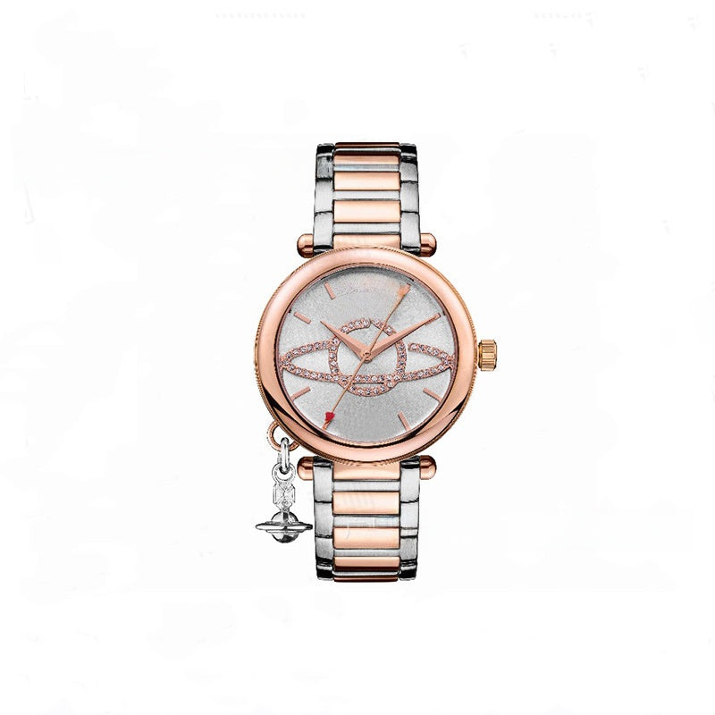 Pearl-set diamond style Saturn watch