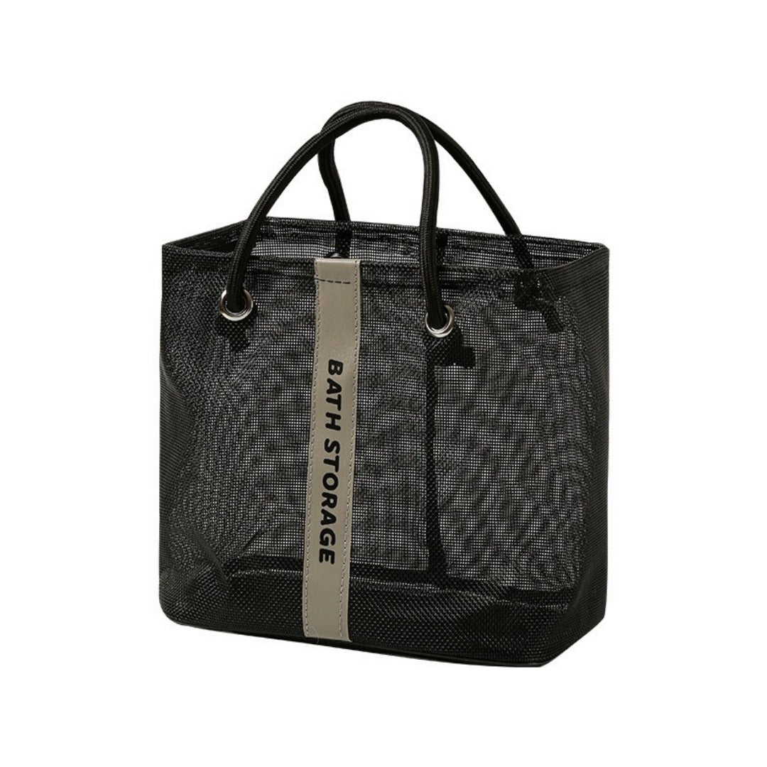 Mesh bath bag, mesh pocket tote swimming wash bag, men's bath towel bath bag, large storage bag