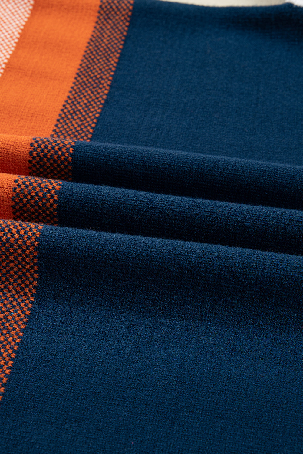 Colorblock Round Neck Long Sleeve Sweater