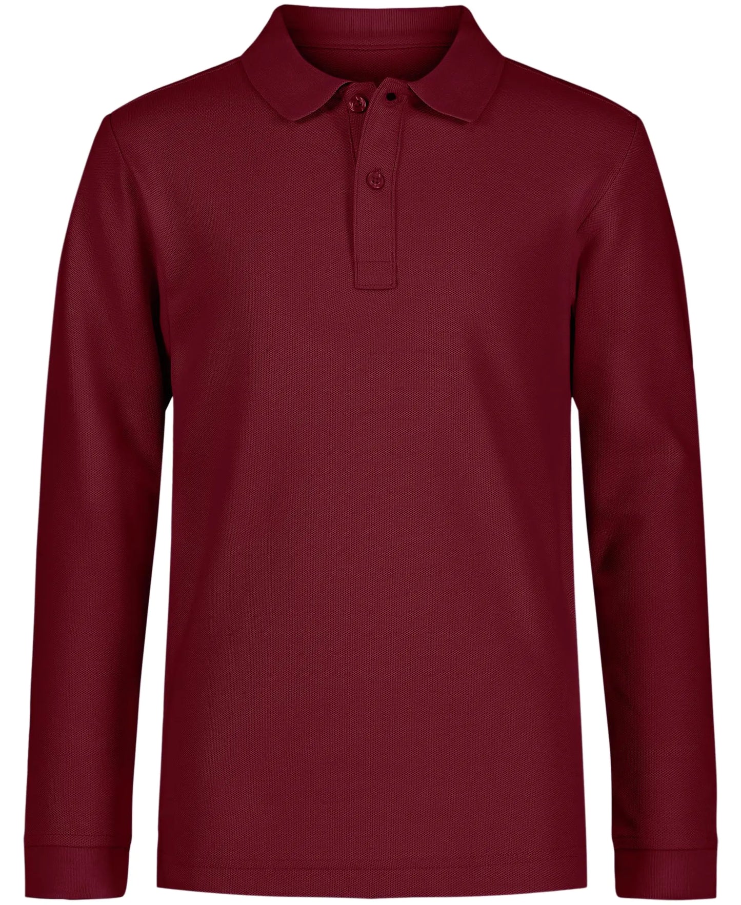 Nautica Boys' School Uniform Long Sleeve Polo Shirt, Button Closure, Comfortable, Breathable Fabric 6 Burgundy - # BOAA1150001