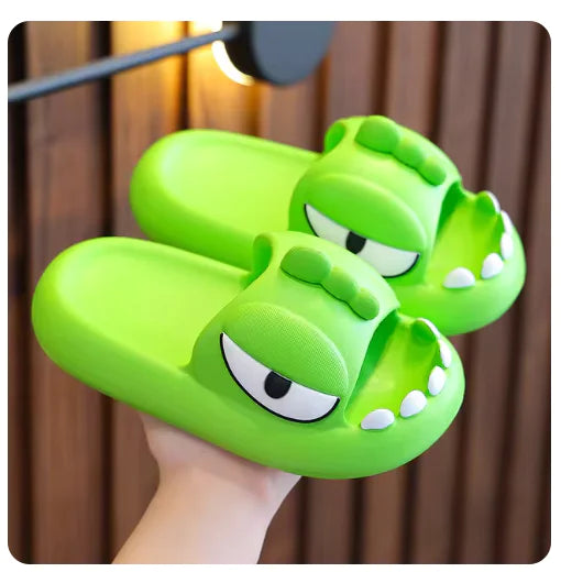 Cute Cartoon Monster Slippers – Non-Slip Platform Slides for Kids & Adults" - # BOAA73410011