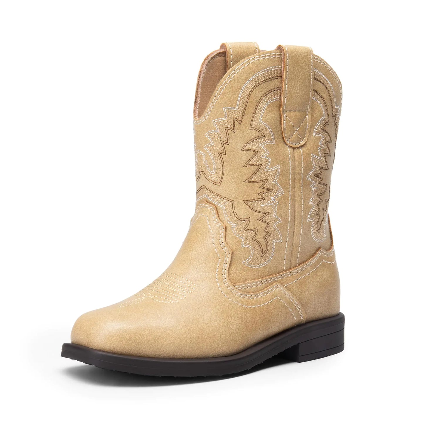 DREAM PAIRS Toddler Little Boys Girls Cowboy Boots Kids Western Square Toe Riding Mid Calf Boots 5 Toddler Black - # BOAA71210007