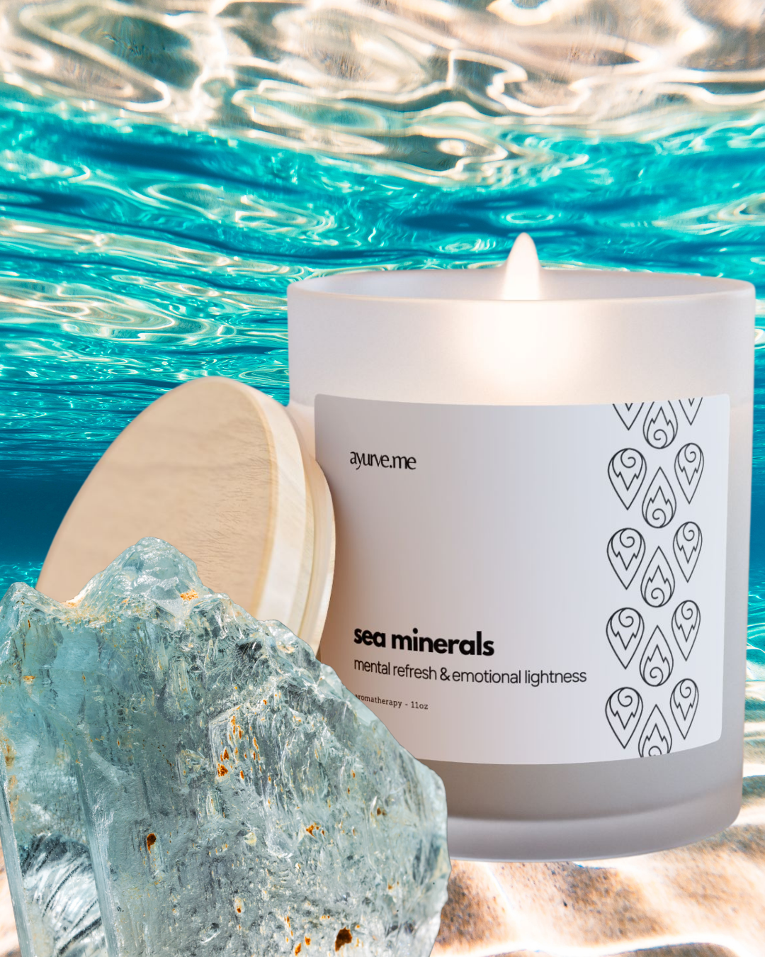 Sea Minerals Soy Candle | Liquid Clarity Aromatherapy – 11 oz