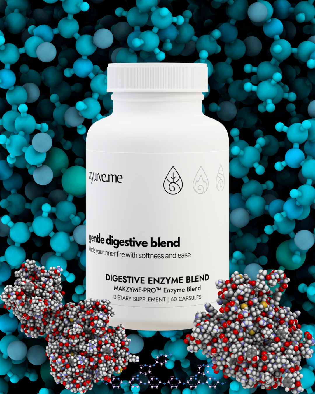 Agni Support | Makzyme-Pro™ Enzymes Complex + Probiotics for Bloating & Gut Harmony