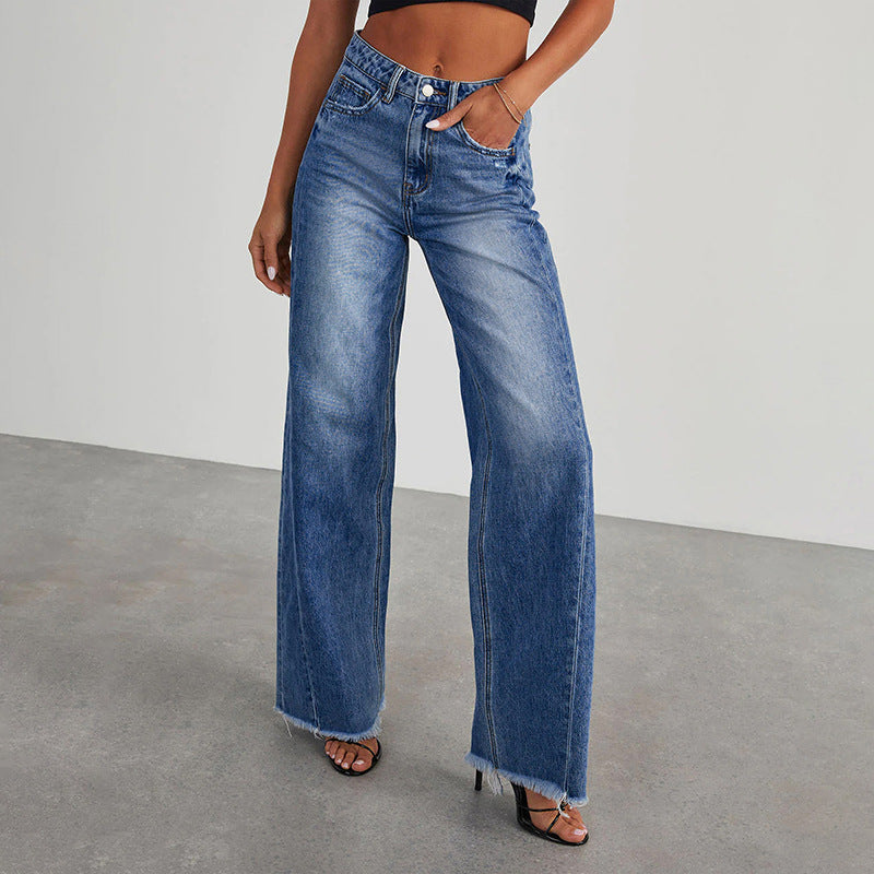 Women's Stretch Wide-Leg Denim Trousers