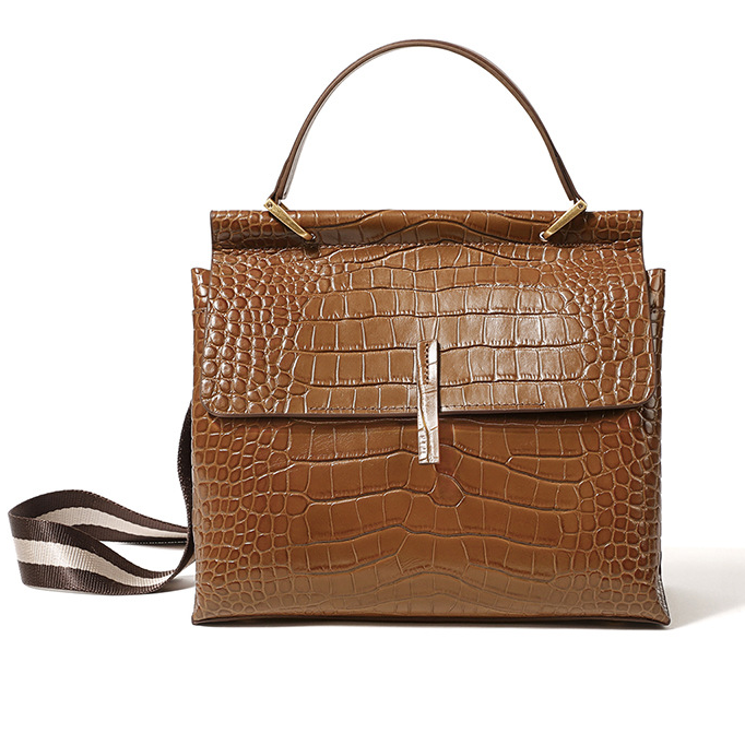 Genuine leather large capacity portable shoulder bag fashion crocodile  7387 tote crossbody