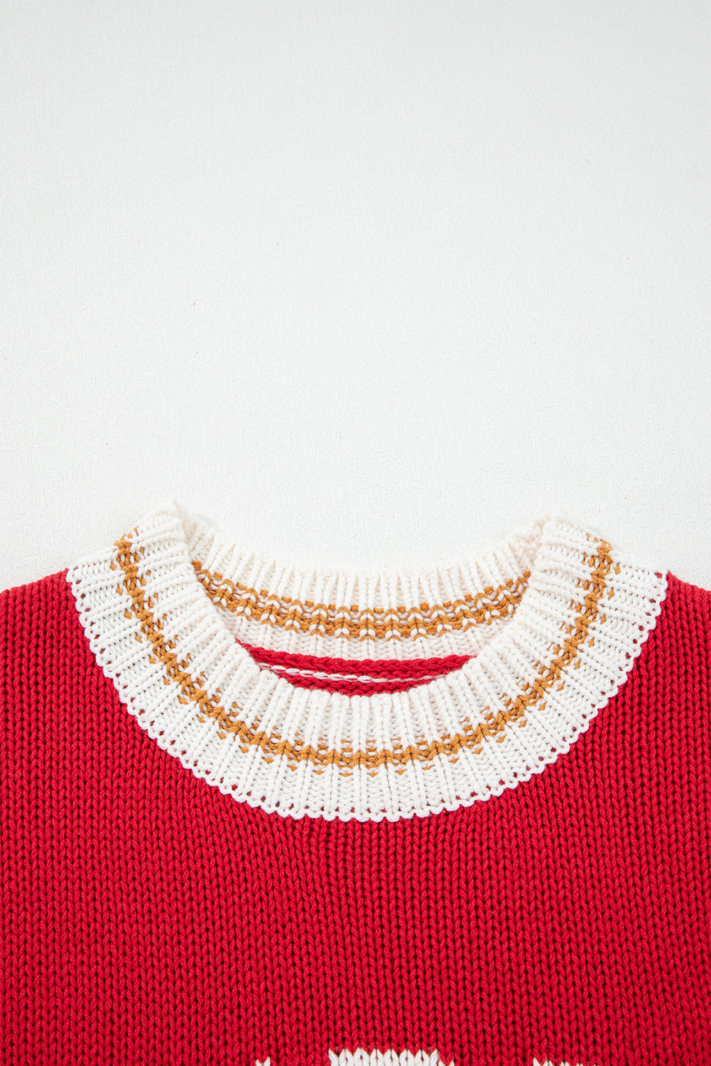 MERRY Colorblock Trim Drop Shoulder Sweater
