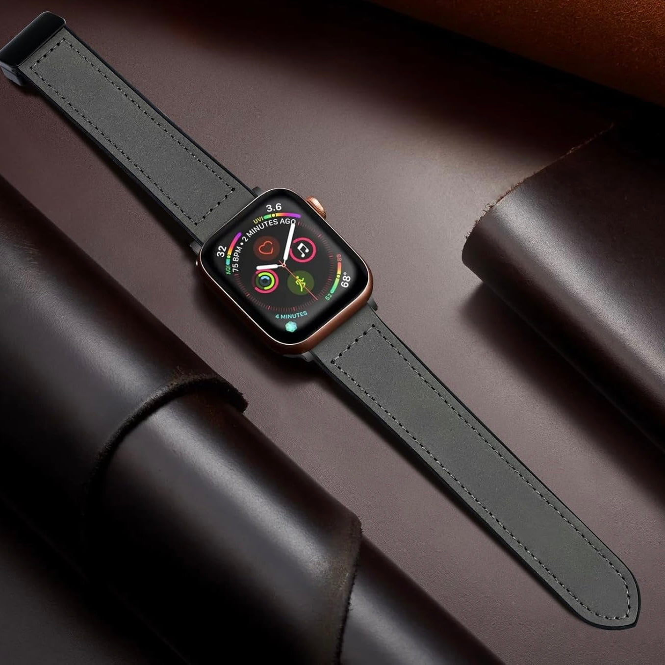 Magnetic Buckle Leather Band for Apple Watch