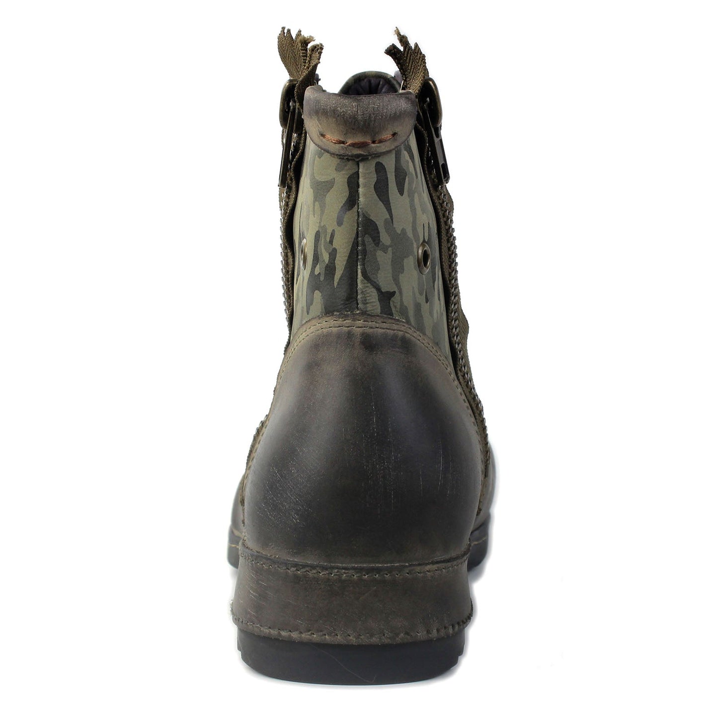 Men's Leather Ankle Moto Boots OS-5008-8-N Retro Green