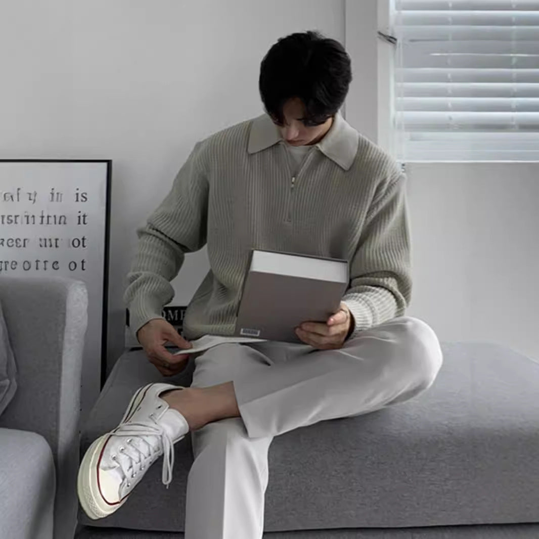 Trendyy Zipper Knitwear Men's