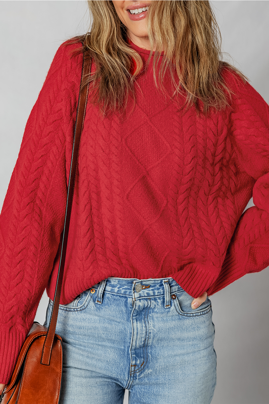 Cable Knit Long Sleeve Sweater