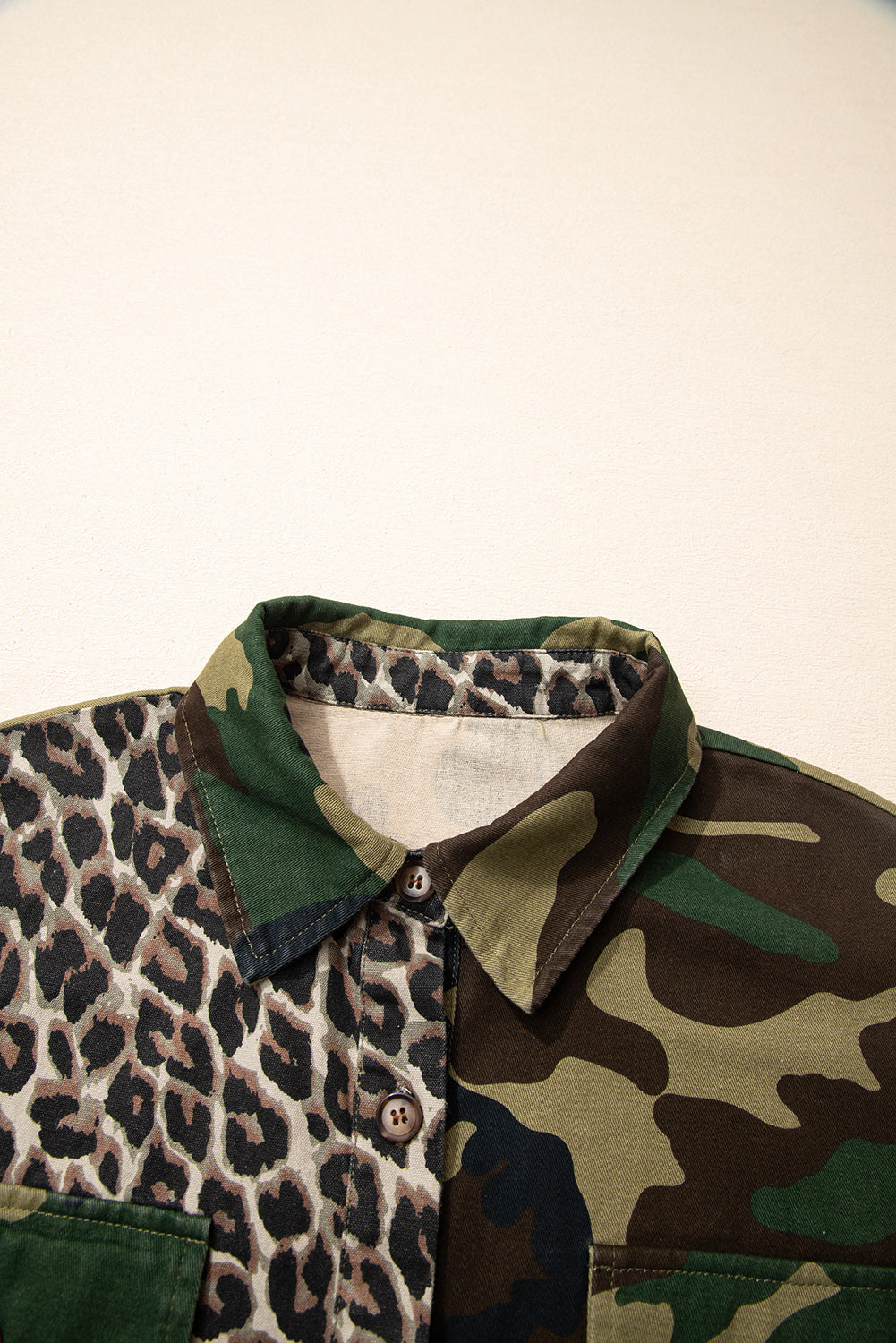 Leopard Camo Patchwork Oversized Shacket
