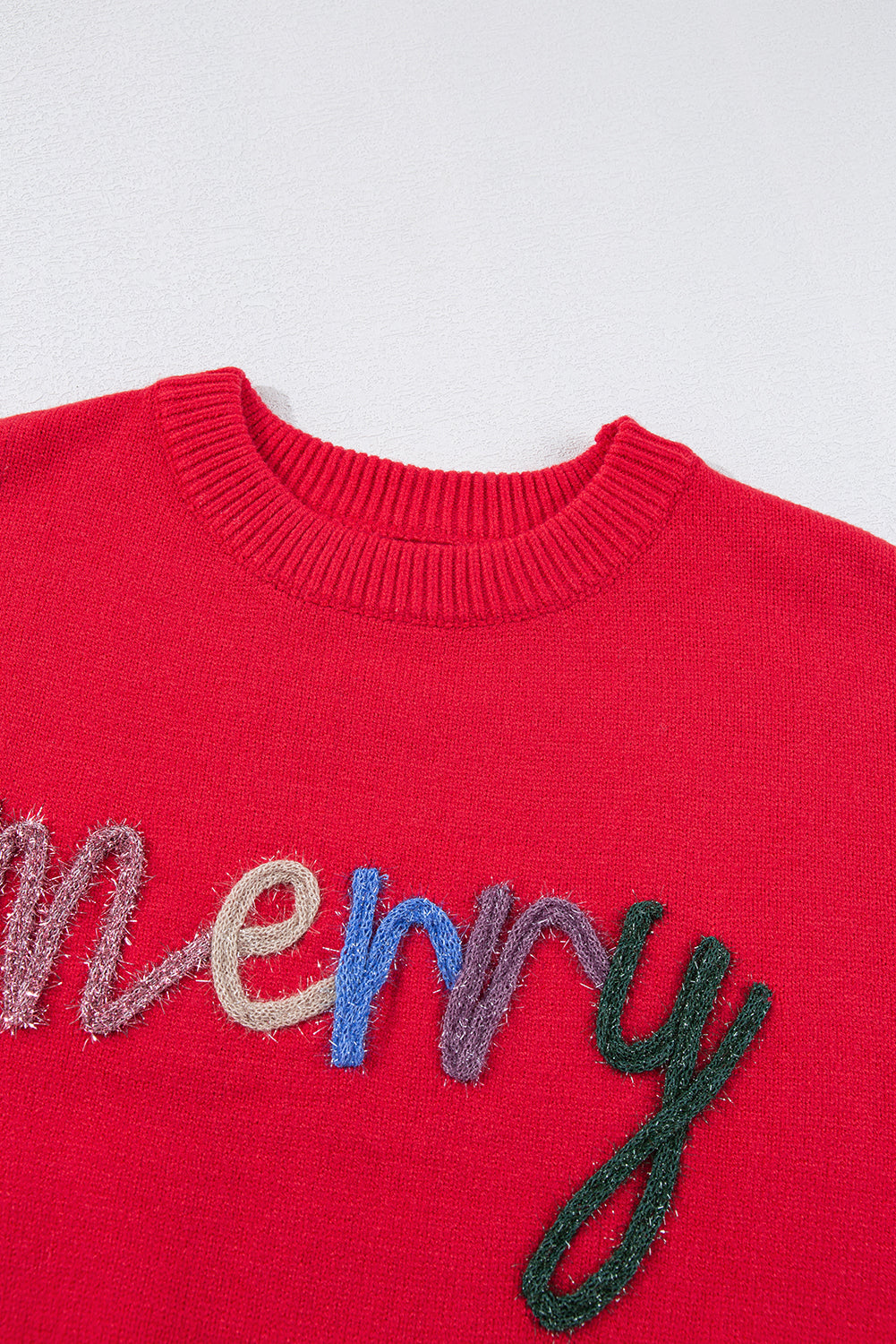 Christmas Merry Tinsel Drop Shoulder Sweater