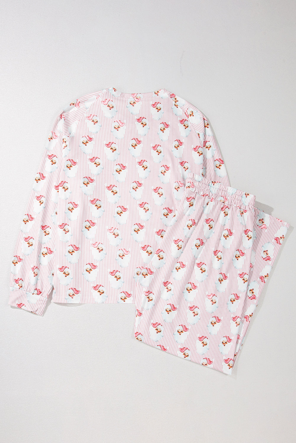 Christmas Santa Claus Stripe Top and Pants Lounge Set