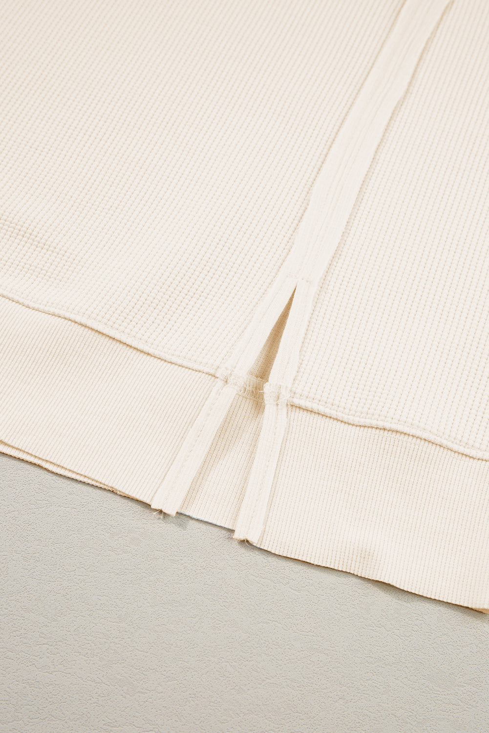 Waffle Knit Bishop Sleeve Side Split Top