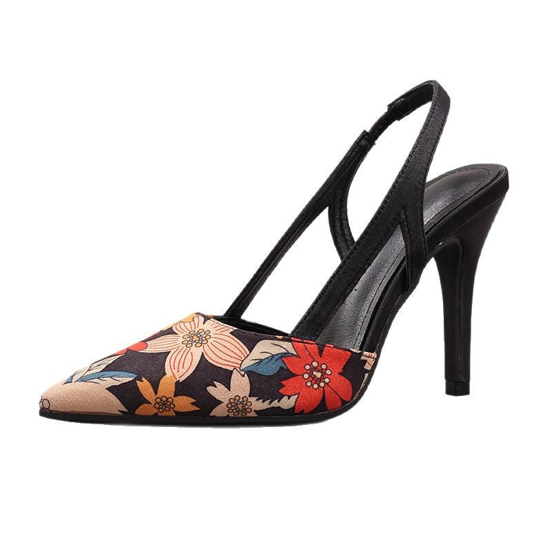 Women's printed pattern high-heeled shoes