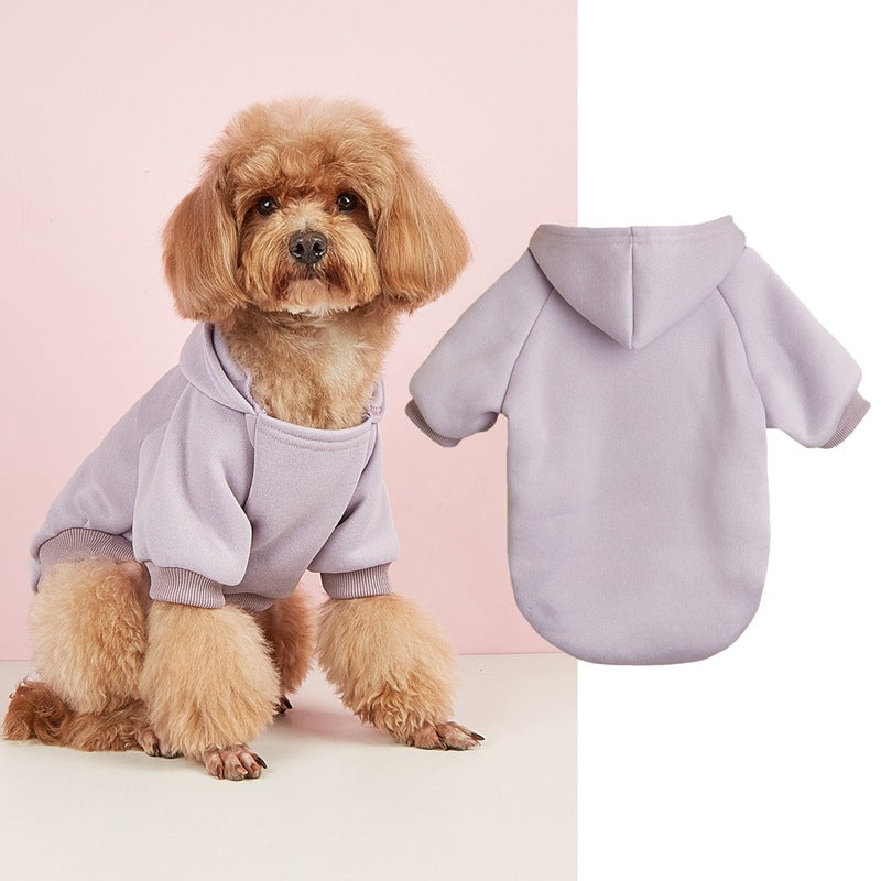 Classic Solid Color Hooded Pet Sweater for Dogs and Cats