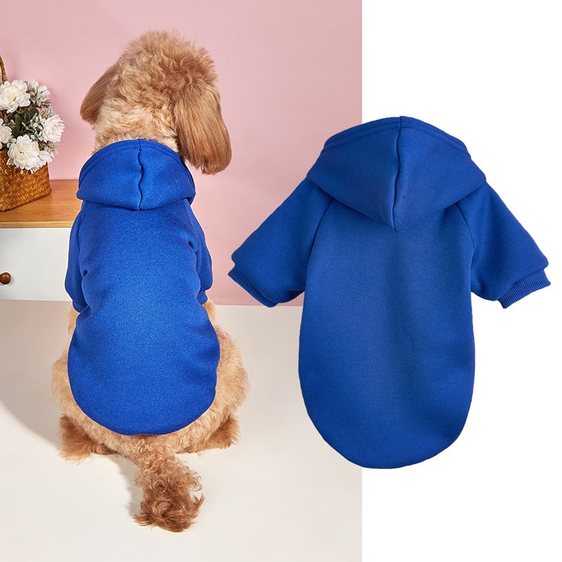 Classic Solid Color Hooded Pet Sweater for Dogs and Cats