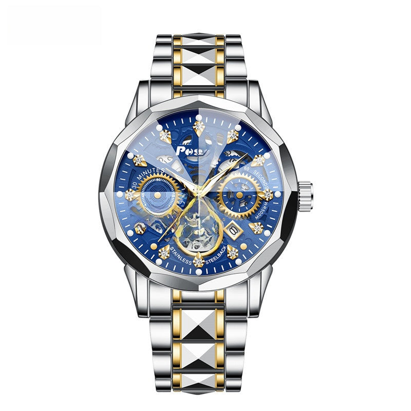 Men's Quartz Watch with Luminous and Waterproof Features