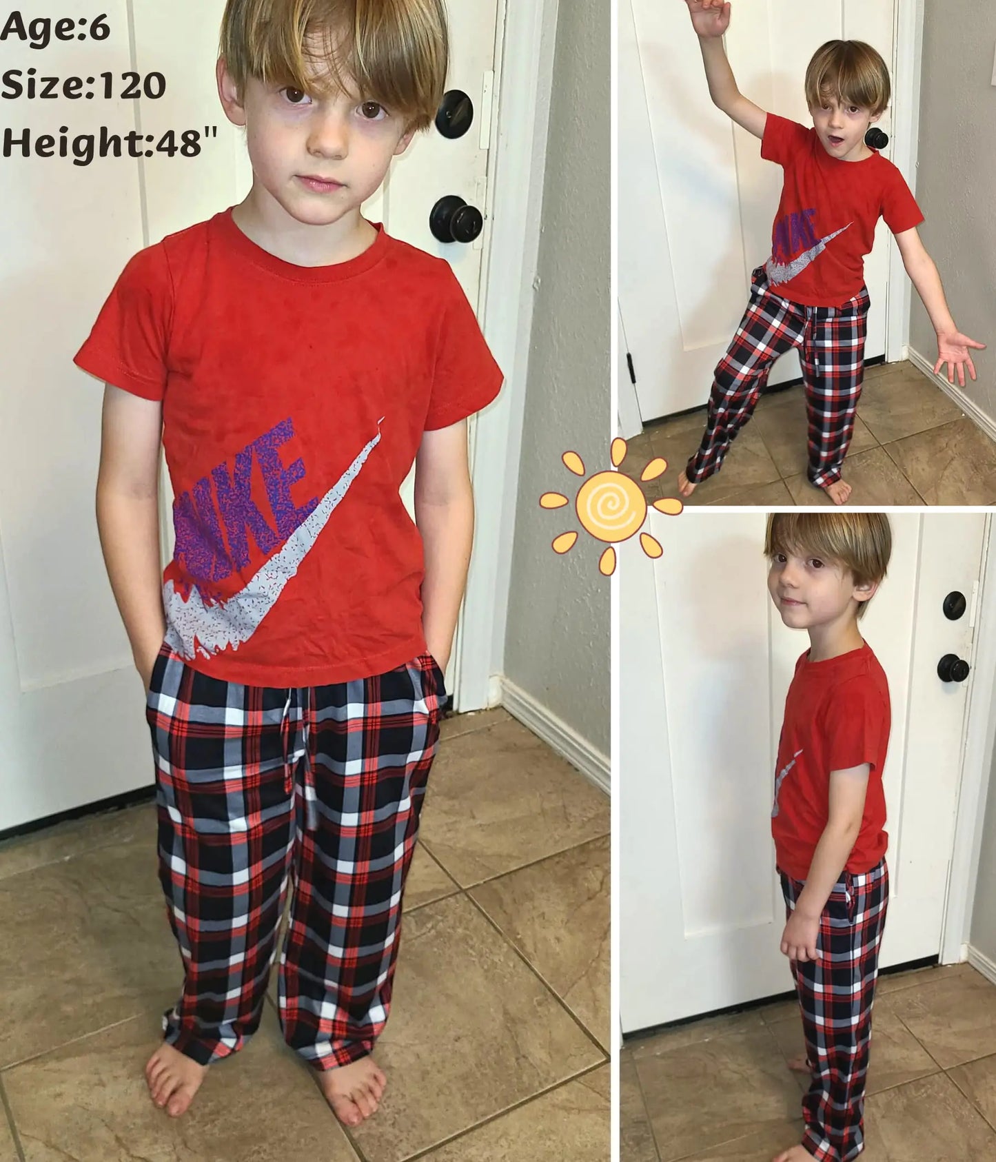 Ekouaer Boys Pajama Pants Long Sleep Pants Soft Elastic Waist Pajama Bottoms Plaid Lounge Pants with 2 Pockets 4-14 Years A-yarn Dyed Lattice2 4-5T - # BOAA11710001