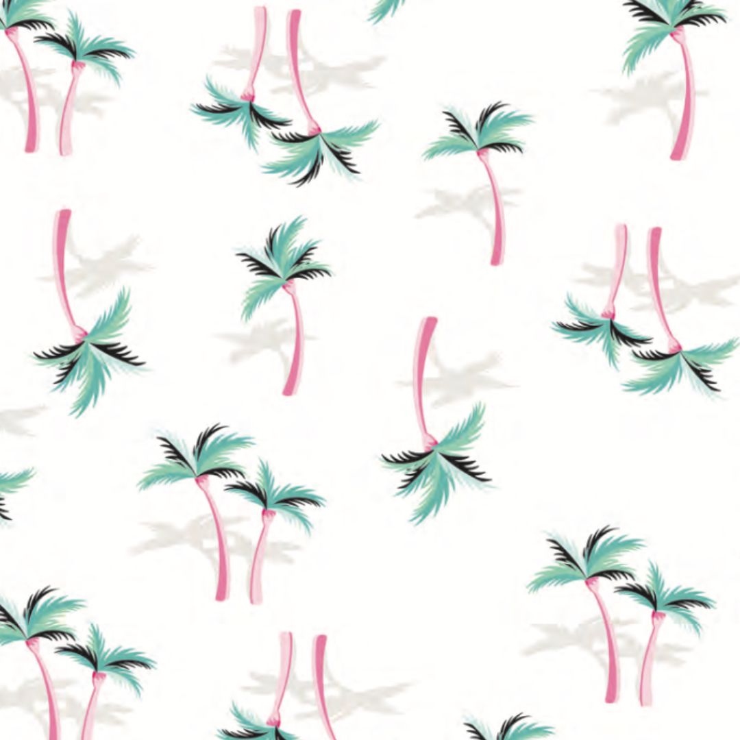 Miami Palm Tree White Two-Piece Set