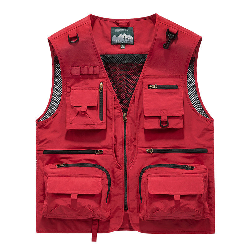 Men's Quick-Dry Mesh Outdoor Vest with Multiple Pockets