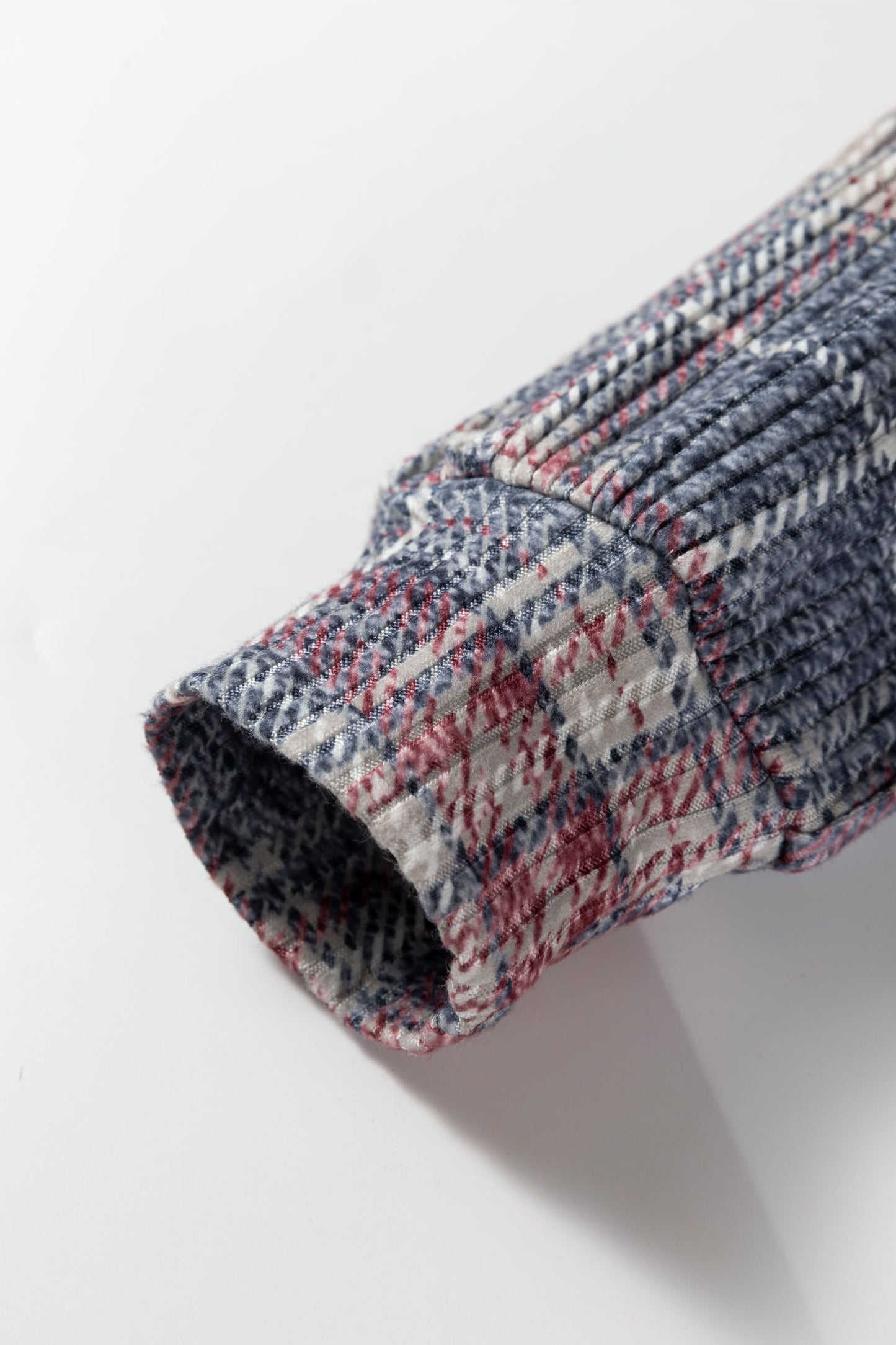 Plaid Textured Button-Up Chest Pocket Shirt