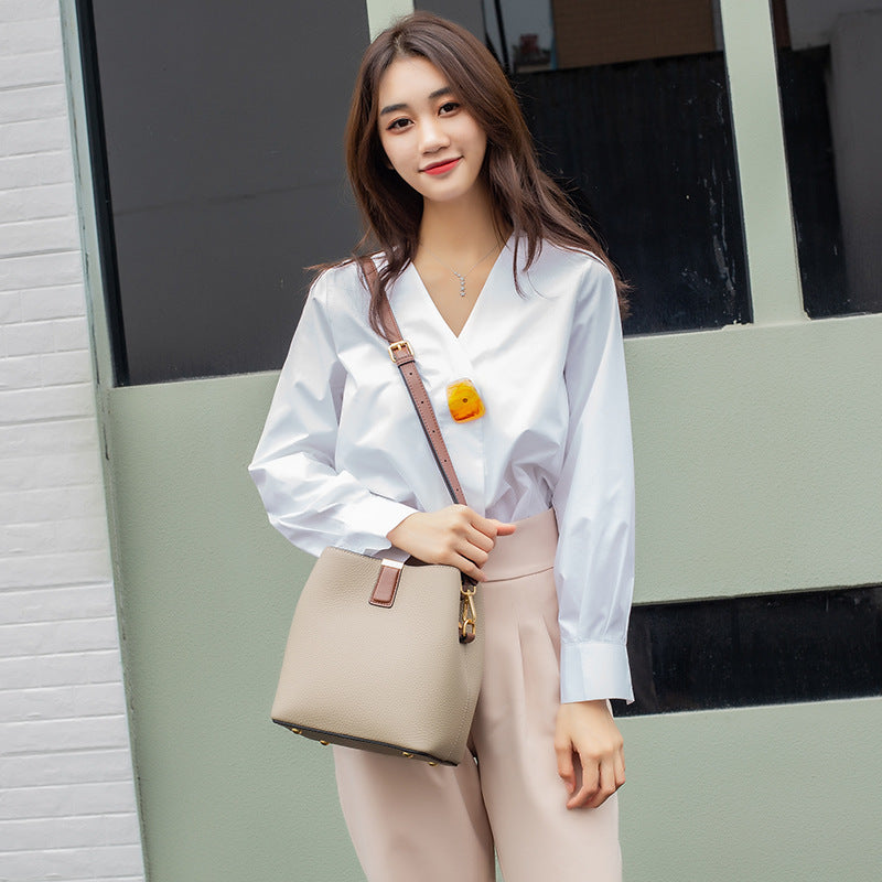 Tote Crossbody Bucket Bag for Women Simple Elegant Purse