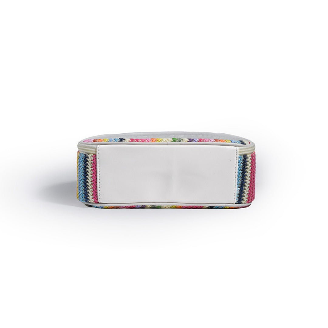 Straw transparent PVC semicircular cosmetic bag, waterproof woven toiletries bag, travel storage bag, makeup bags small,Transparent Cosmetic Bag,