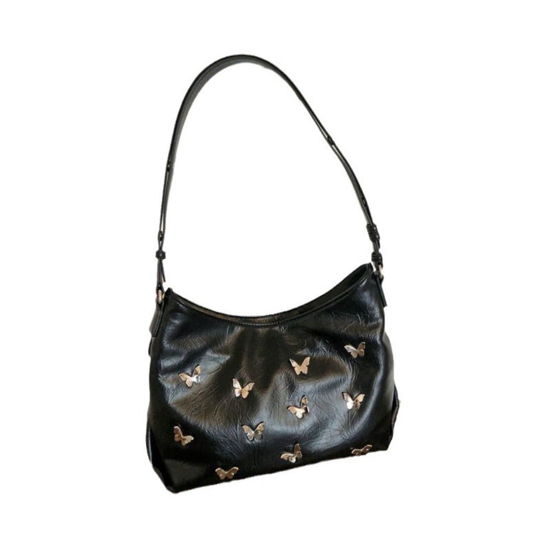 Stylish Textured Underarm Bag – Cool Bow Tote Bag for Females, Versatile Shoulder Hobo Bag, Portable Daily Companion