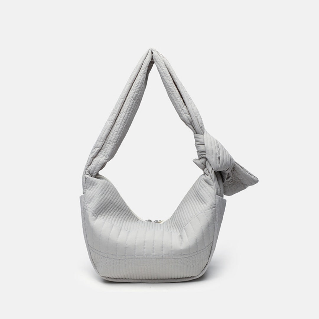 Elegant Folded Hobo Bag Ladies - Lightweight Large Capacity Shoulder Bag & Casual Cloth Crossbody Bag