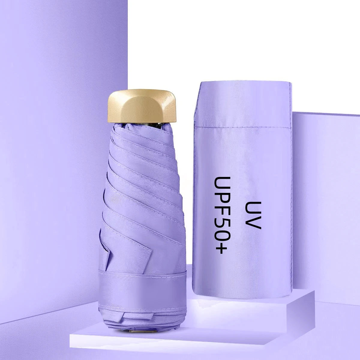 UPF50+ Umbrella Mini Pocket Sun Shade Umbrella Portable Vinyl Folding Rain Travel Umbrella UV Protection Parasol Capsule