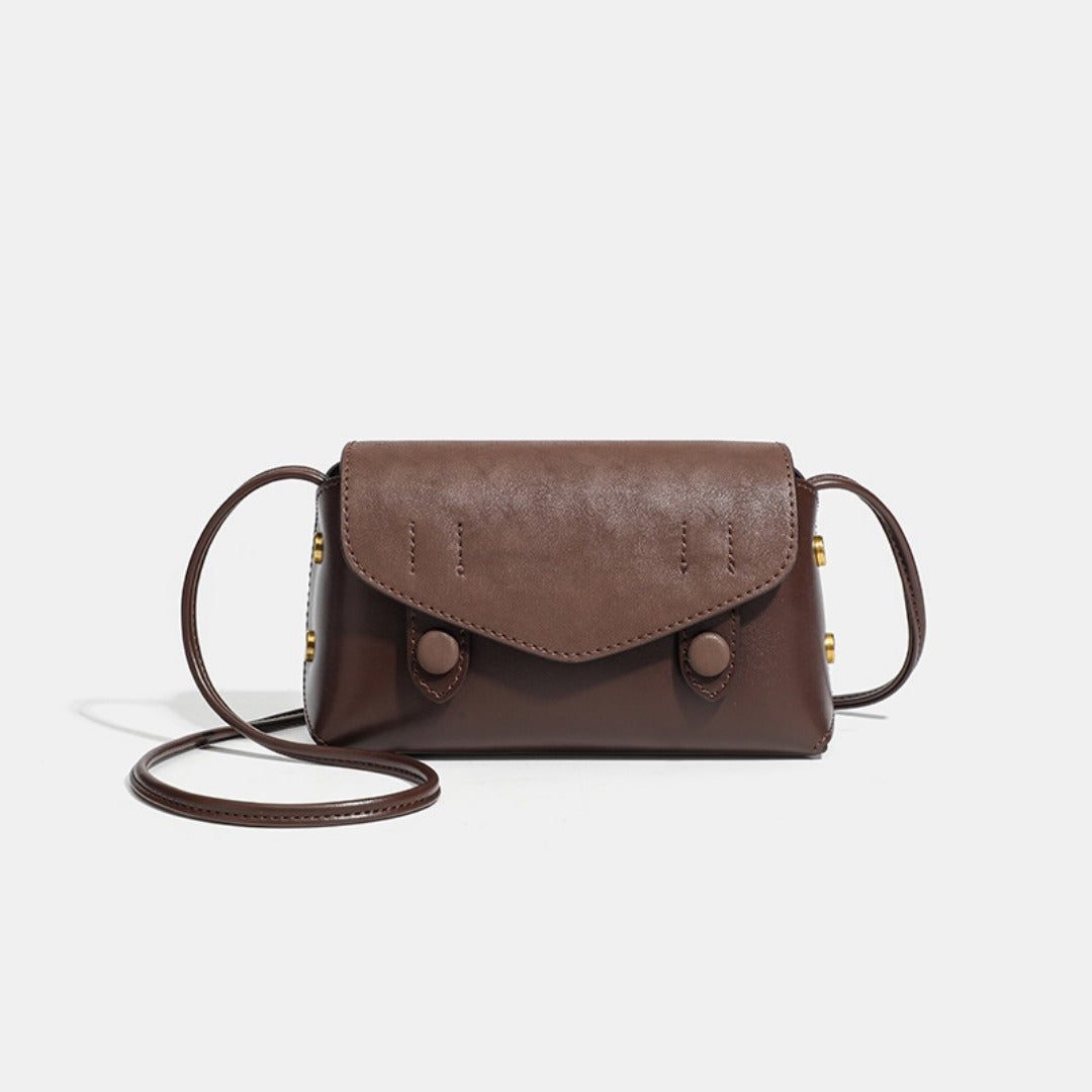 Elegant Coffee Small Square Bag – Versatile Autumn and Winter Messenger Bag for Women