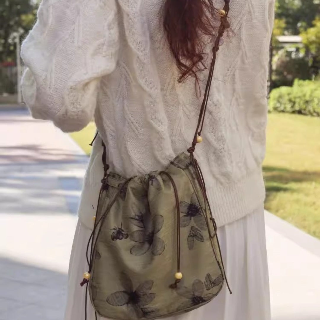 Beaded Closed Crossbody Bag, Versatile Shoulder Bag Crossbody